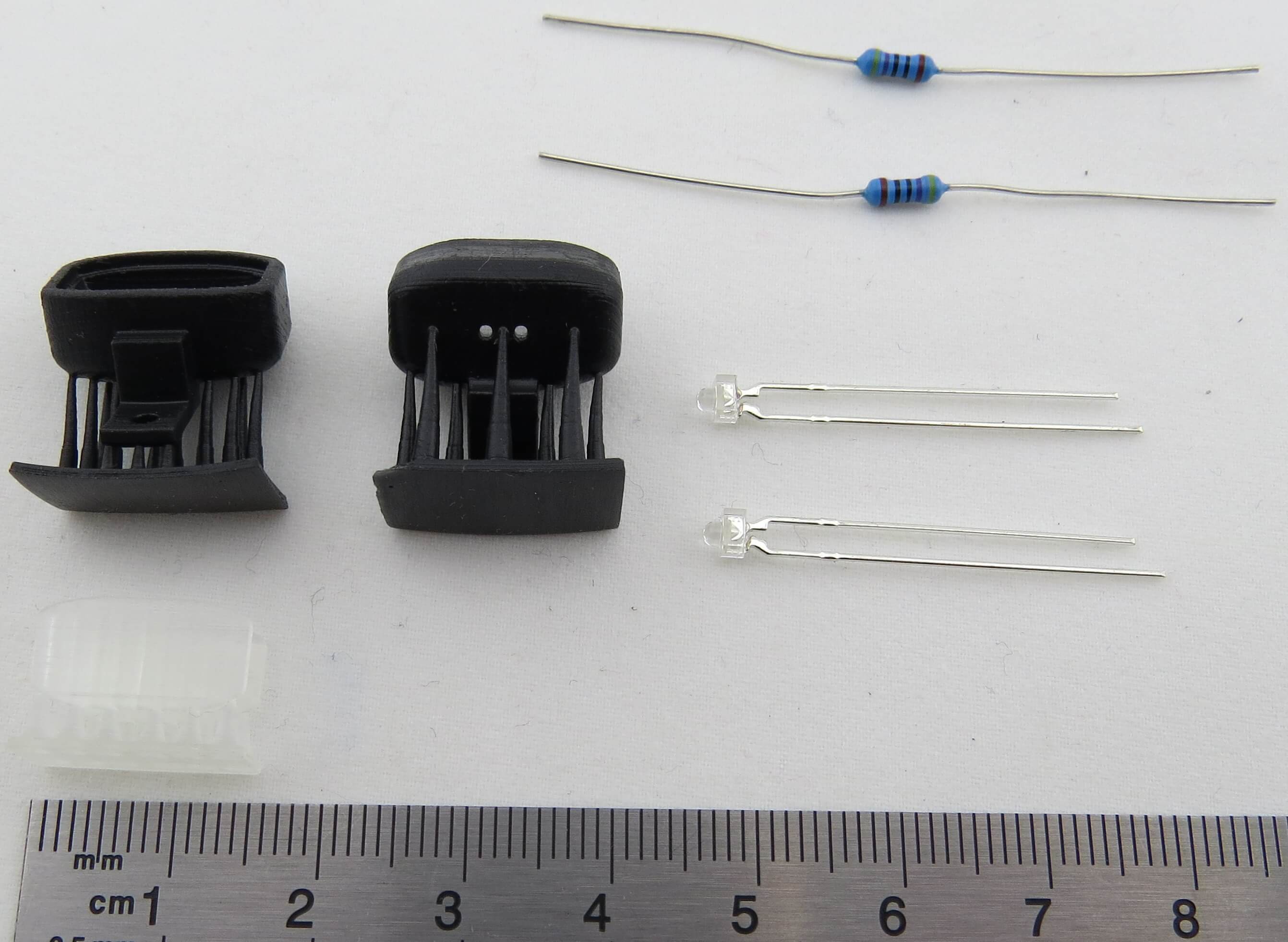 2x Rechteck-Scheinwerfer, schwarz. Material: ABS 3D-Druck. S