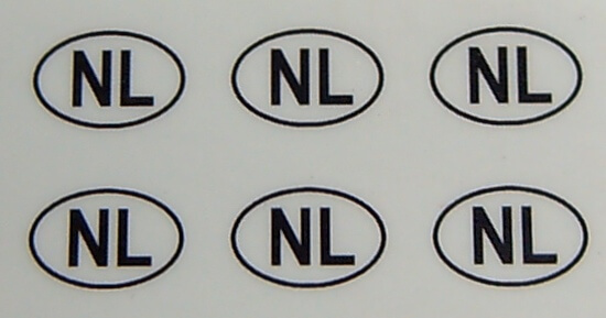 6 Nationalitätskennzeichen <NL>. 8mm hoch passend zum