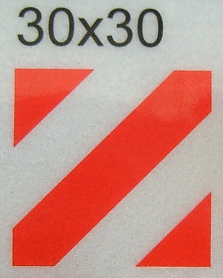 gedrucktes Foliendecal Reflex-Folie 45°-Schräge Warnbaken gedrucktes Foliendecal Reflex-Folie 45°-Schräge Warnbaken