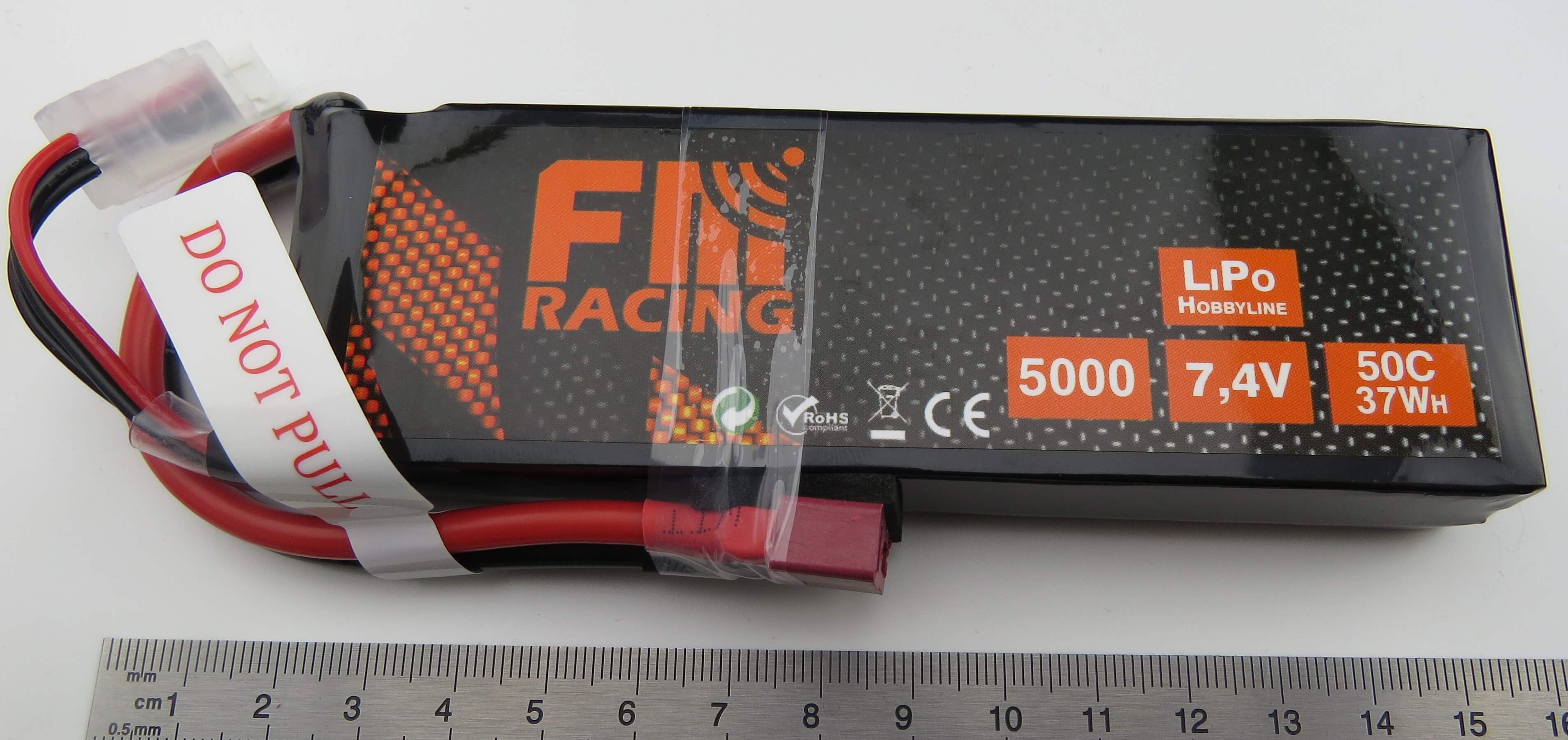 LiPo-Akku 7,4V/5000mAh. Hobbyline. Mit T-Kupplung