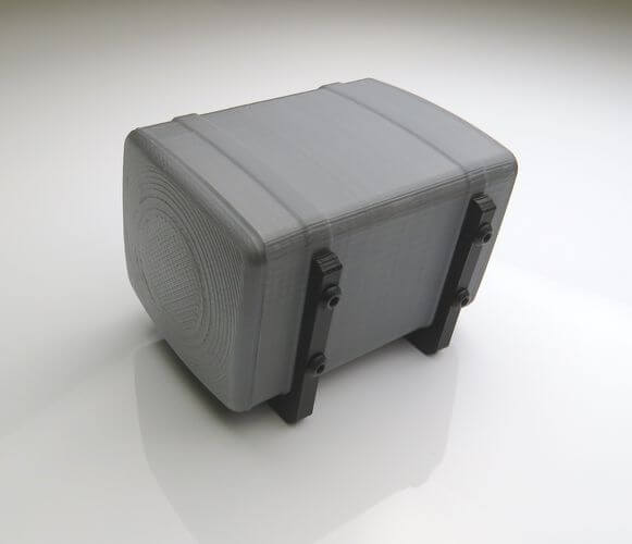 1:14 Tank 80mm silber mit Tankhalter