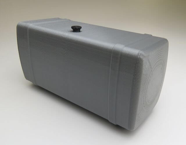 1:14 Tank 120mm silber mit Tankhalter