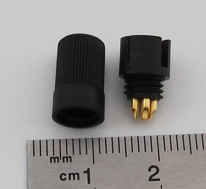 Stk. 5-poliger Miniatur-Kabelstecker. Stecker, 2-teilig