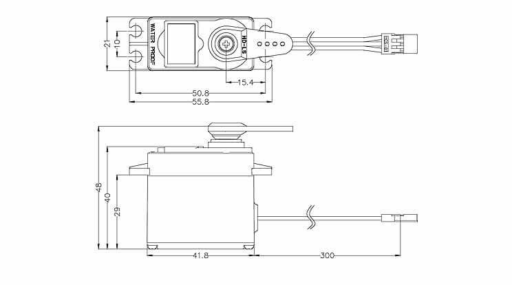 Servo HS-646WP (Hitec). Leistungsstarkes Analog-Servo