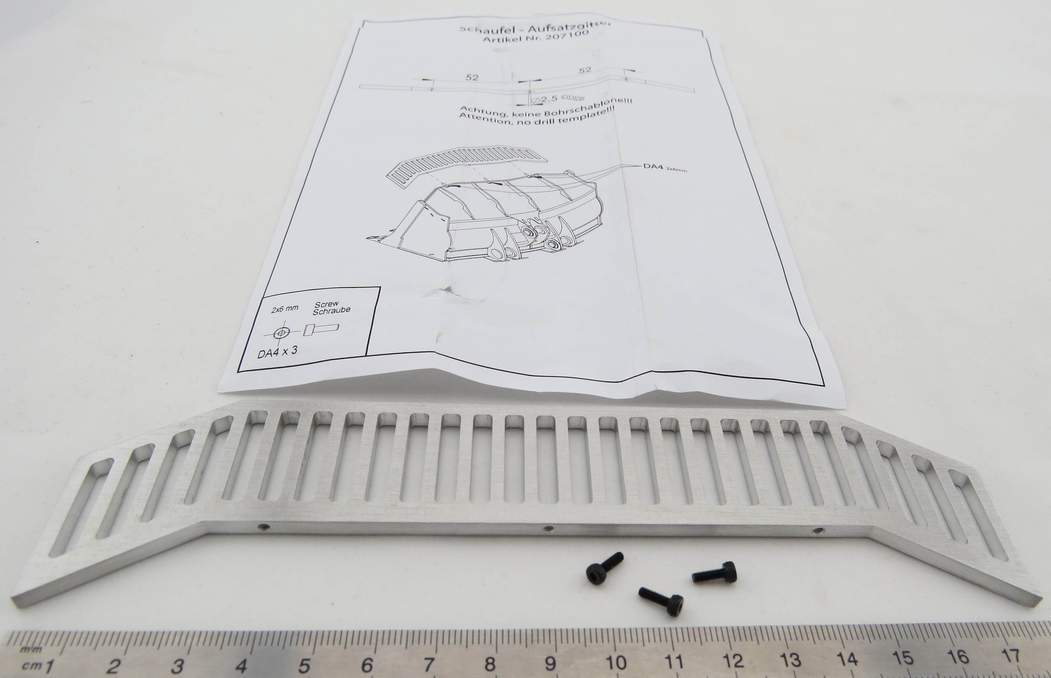 Schaufel-Aufsatzgitter für Laderaupe LR634 (Alu)            