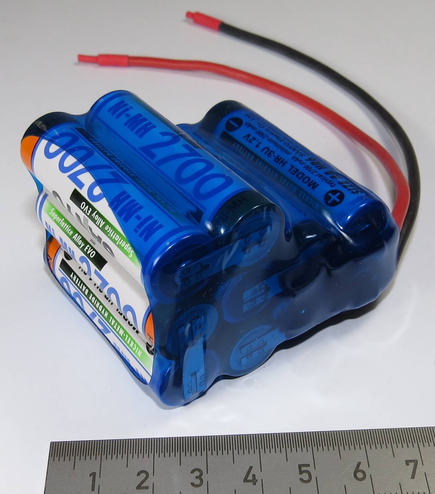 Akku-Pack mit 10x SANYO HR-3U-Zellen,  12V, 2700mAh, ohne Akku-Pack mit 10x SANYO HR-3U-Zellen, 12V, 2700mAh, offen