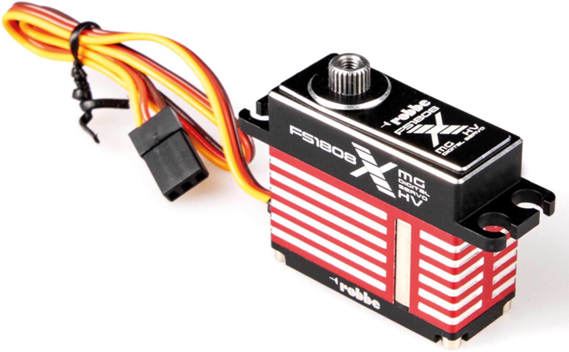 Servo FS-1808X HV MG. Digitales Mini-Servo. Maße: 35,5x15