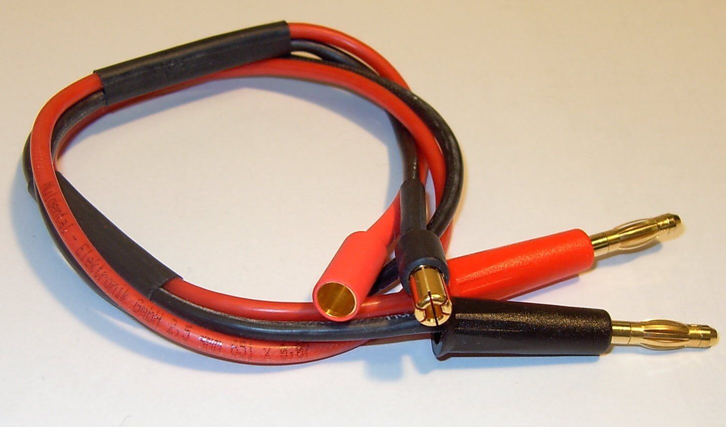 Ladekabel Bananen-Stecker/5,5mm gesch-   litzt, ca. 50cm    