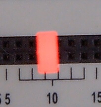 1x LED rot (Bauform Rechteck 2,0 x 5 mm) 2,2-2,5V. Max