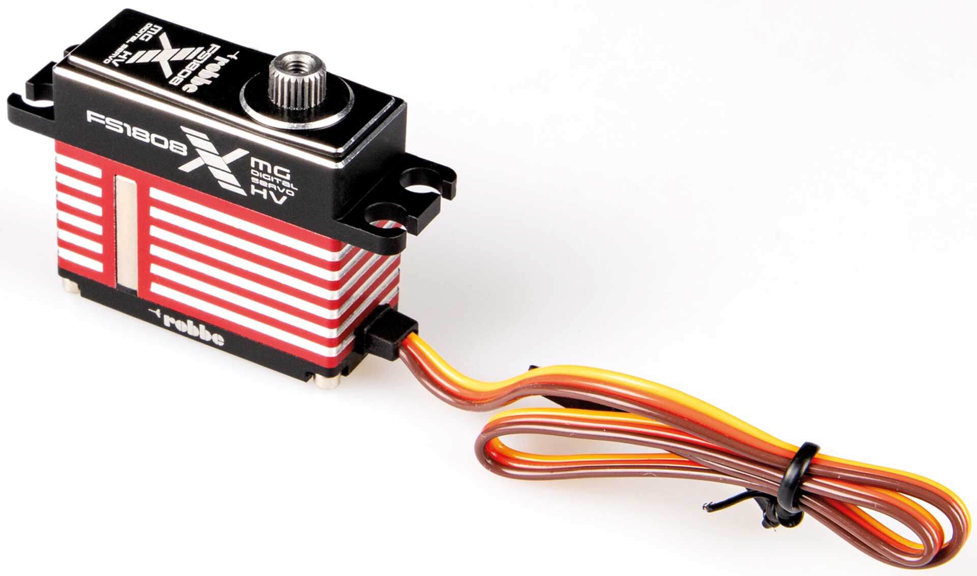 Servo FS-1808X HV MG. Digitales Mini-Servo. Maße: 35,5x15