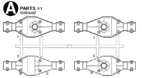 Spritzguss-Teilesatz A-Teile, schwarz. Für verschiedene Mo 1 Spritzguss-Teilesatz A-Teile, schwarz. Für verschiedene Mo