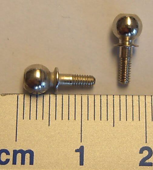 Kugelbolzen M2, 3mm Abstand. Mit Innen-  Sechskant. (2      