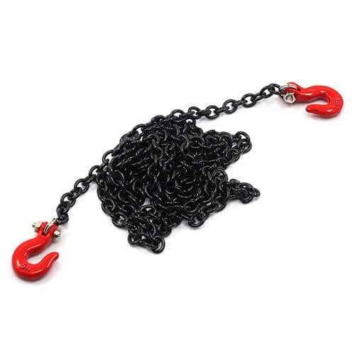 Siyah zincirli kırmızı metal kanca 75 cm uzunluğunda