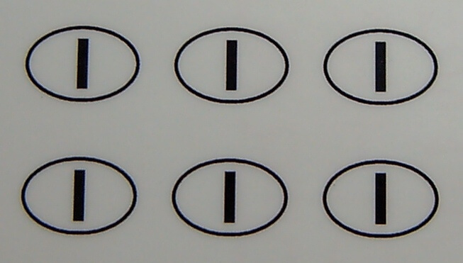 6 Nationalitätskennzeichen <I>. 8mm hoch passend zum