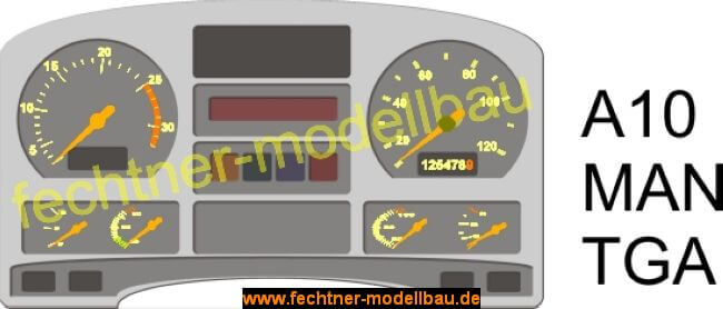 1x Decal/Aufkleber "Armaturenbrett" A10  für MAN TGA, graue 