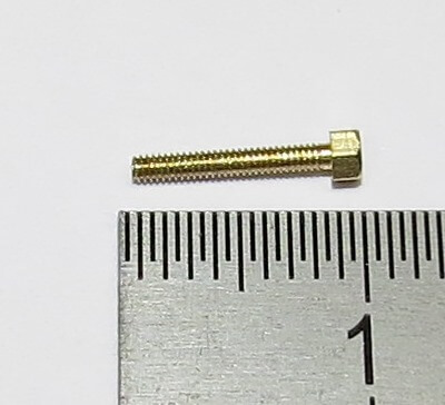 6-Kant-Modellschraube M1,2 x 8 Messing, SW 2,0mm Kopfhöhe