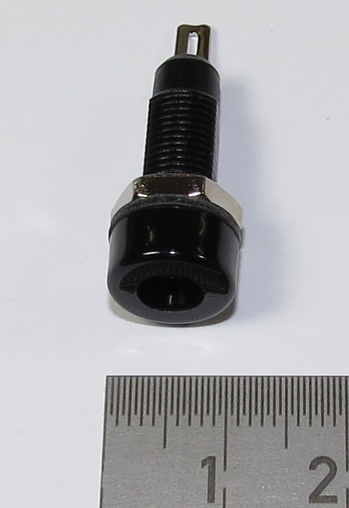 1 Buchse 4mm für Bananenstecker, schwarz , isoliert