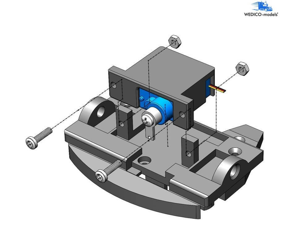 Servo-Set für Wedico Sattelplatte. Set aus Micro-Servo      