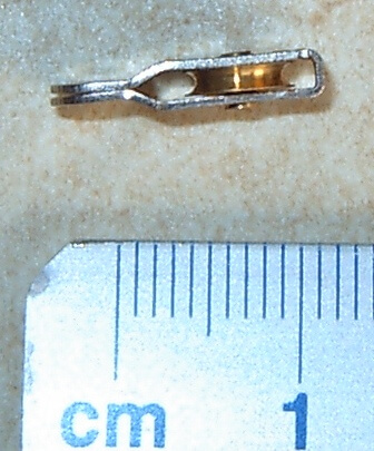 Block mit 1 Rolle, vernickelt (1 Stück)  ca. 15x6x3mm,      