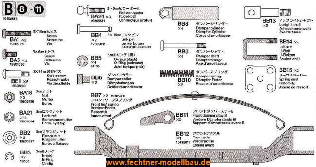 1 Metallteilebeutel B. Für ACTROS von Tamiya                