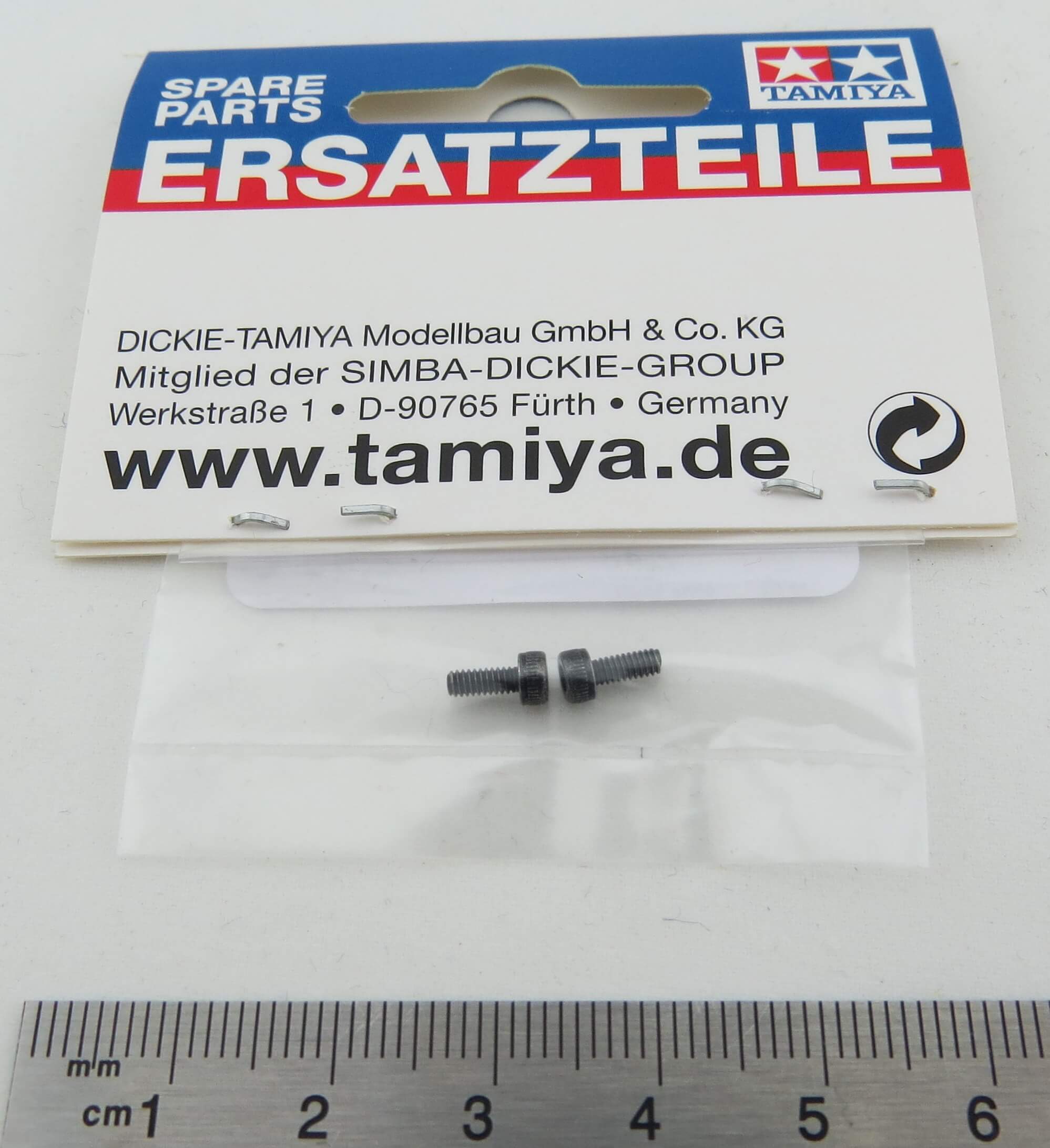 Beutel Zylinderkopfschrauben. 2 Stück. 2x5mm (Tamiya). 1 Beutel Zylinderkopfschrauben. 2 Stück. 2x5mm (Tamiya).