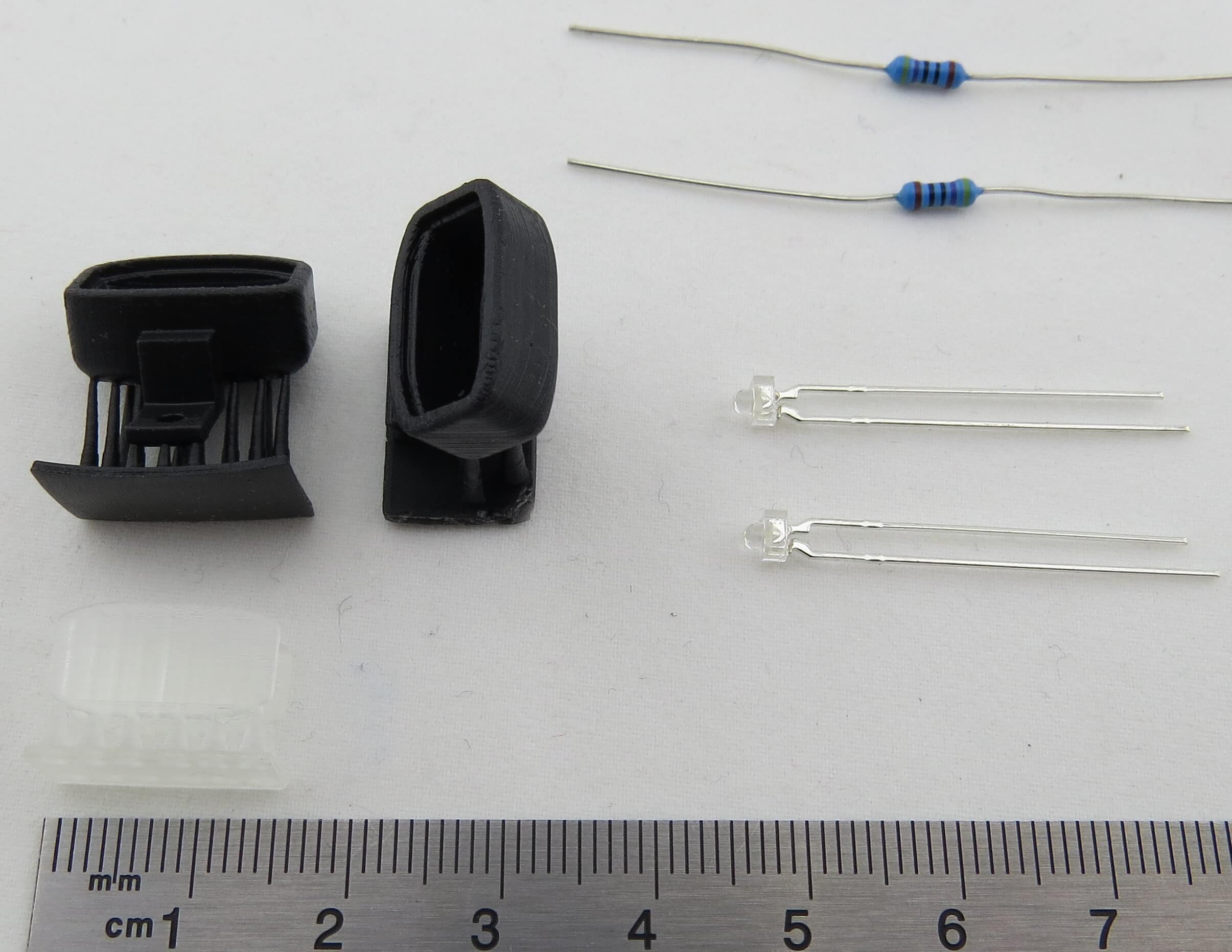 2x Rechteck-Scheinwerfer, schwarz. Material: ABS 3D-Druck. S