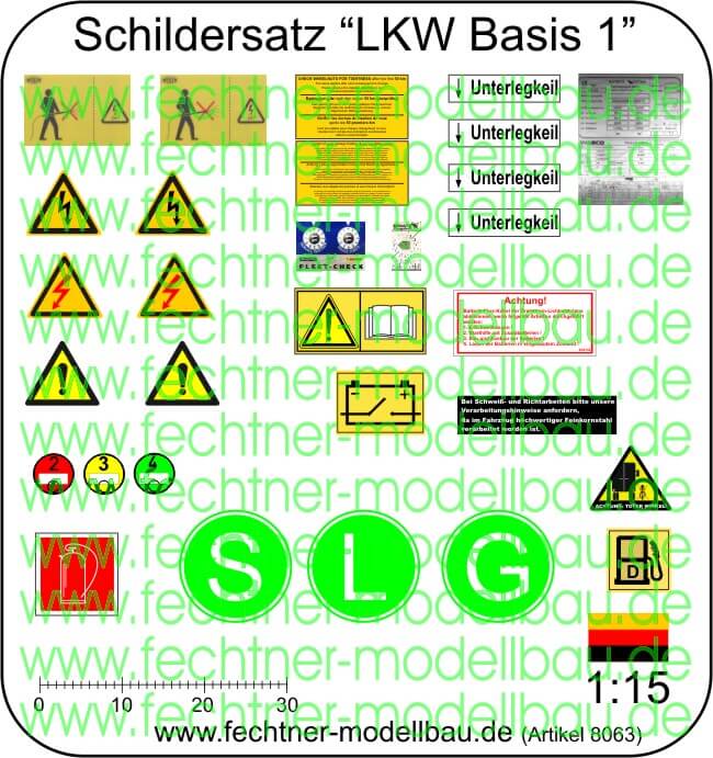 Decalbogen,Selbstklebefolie "LKW Basis1" passend zu Maßstab 