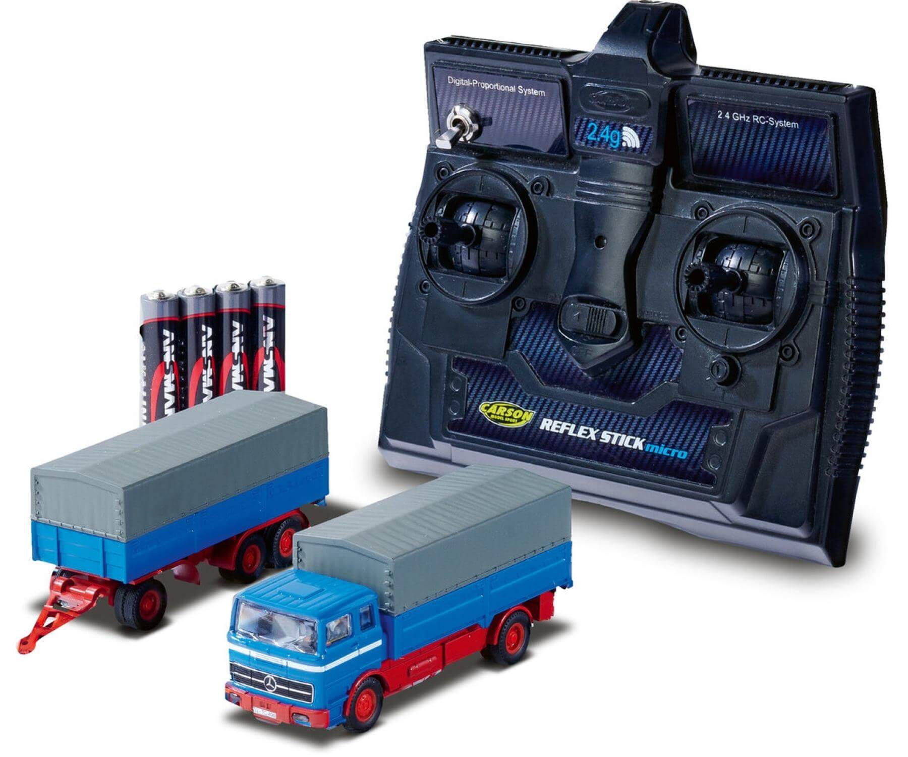 LKW-Gespann MB 1620 Plane mit Anhänger. Fahrfertiges Model  