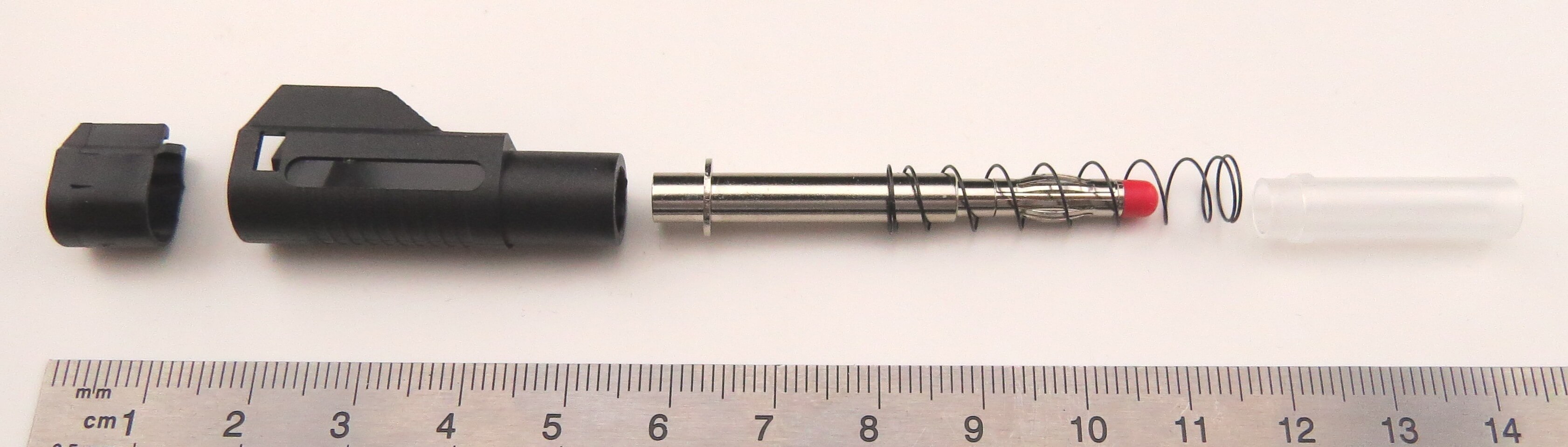 Stecker 4mm (Bananenstecker), schwarz, isoliert, Lötanschl  
