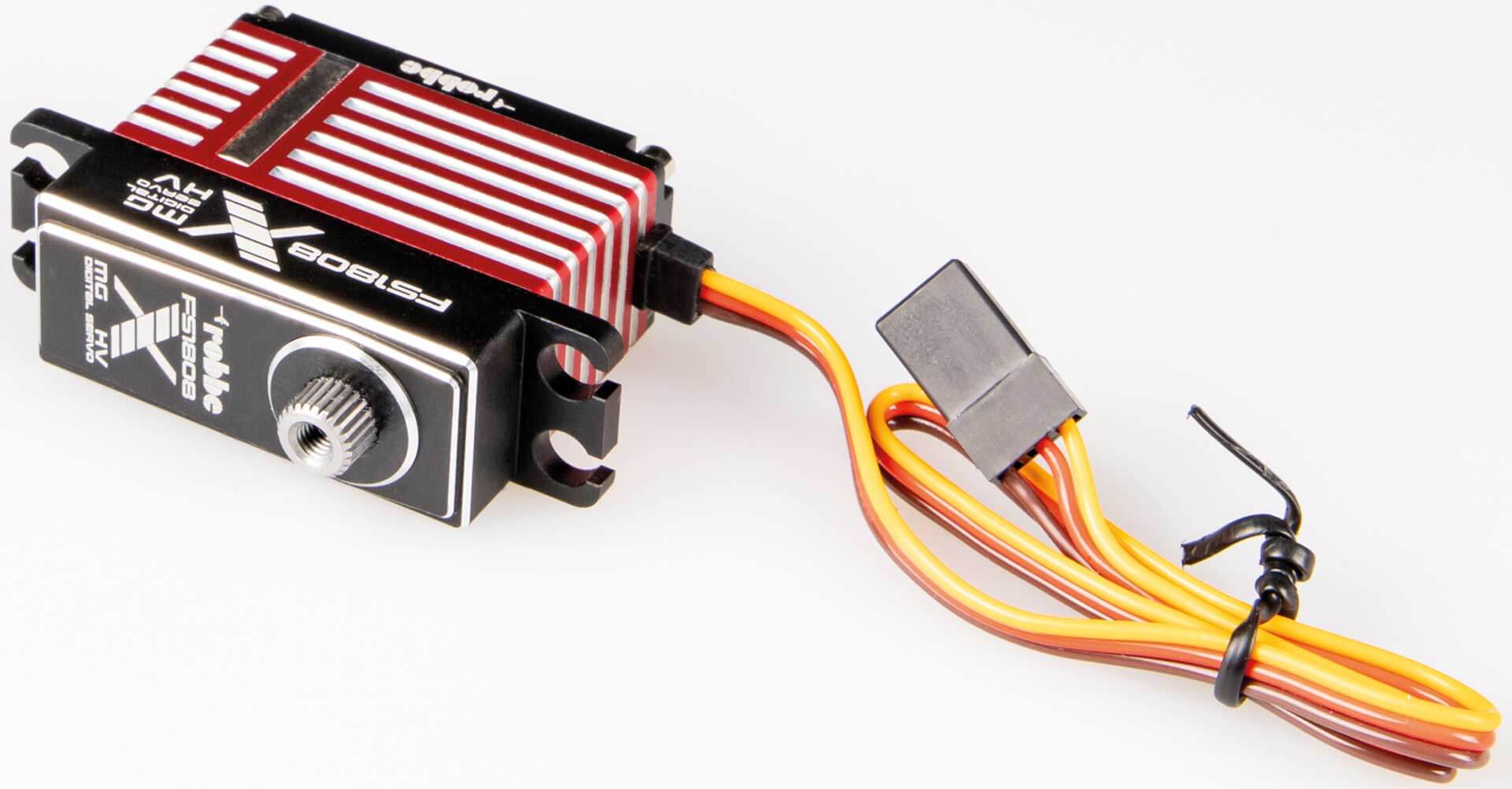 Servo FS-1808X HV MG. Digitales Mini-Servo. Maße: 35,5x15