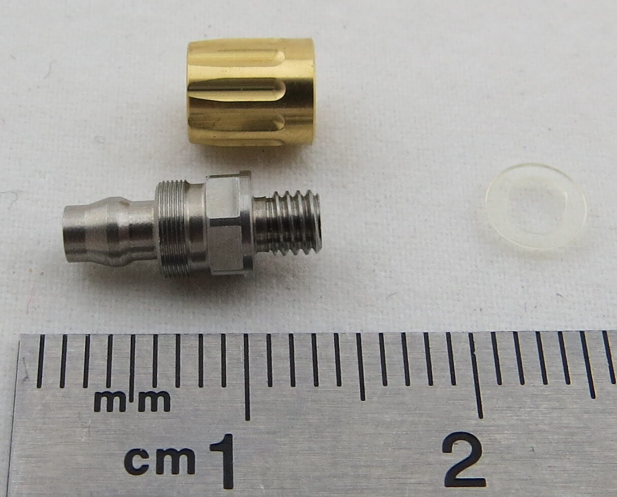 ScaleART Nippel gerade, aus Edelstahl, für 4x2,5mm Schlauc