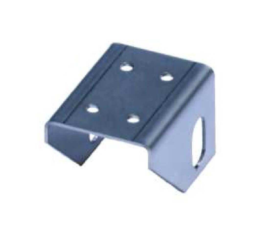 1x Travers holder small, drilled. NIRO 0,5mm thick