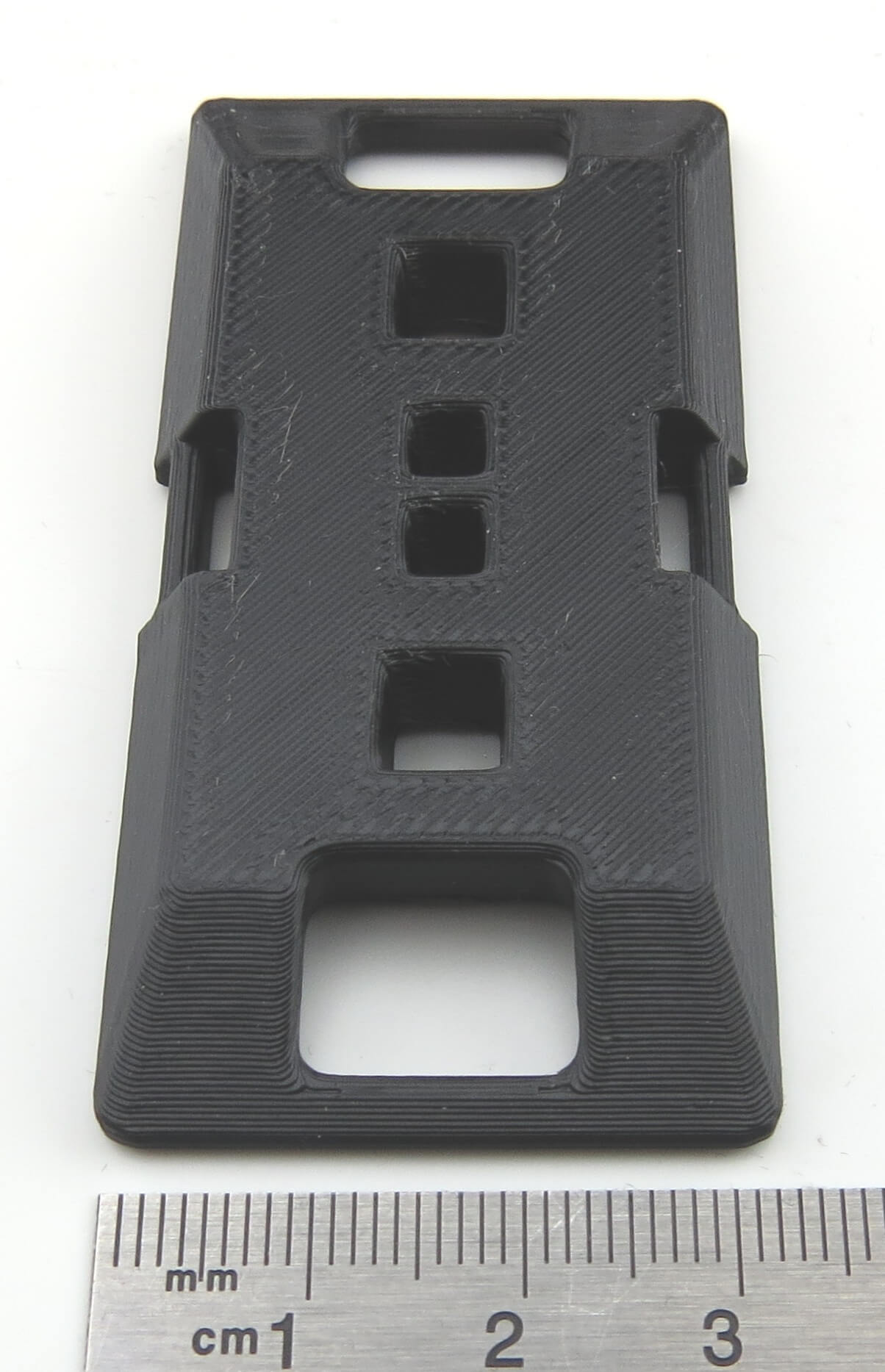 Fußplatte aus schwarzem Kunststoff, 3D-Druck. passend zu