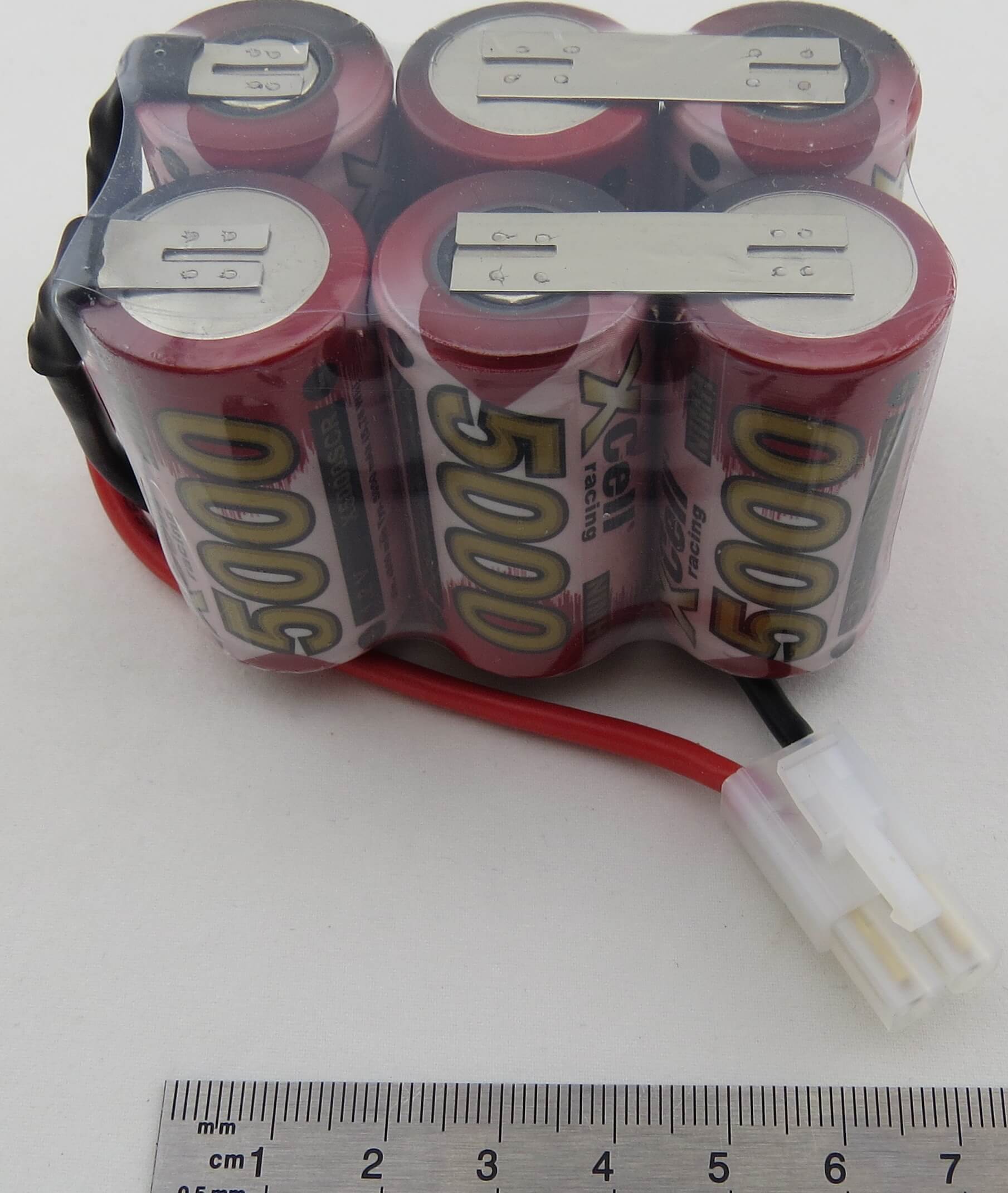 Akku-Pack mit SUB-C 5000-Zellen. 7,2V 6 Zellen, 5000mAh Akku-Pack mit SUB-C 5000-Zellen. 7,2V 6 Zellen, 5000mAh