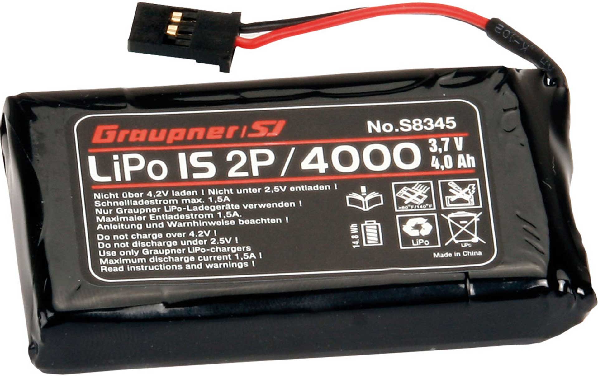 Senderbatteri LIPO 1S2P 4000 mAh 3,7V. Passer til MC-26