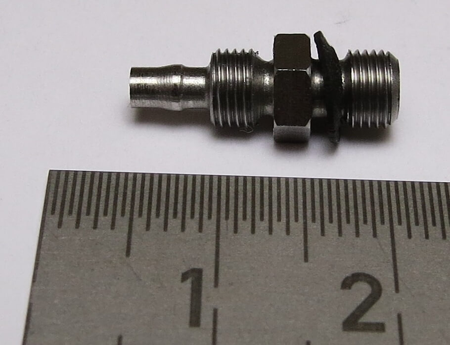 Hydraulik-Anschlußnippel, gerade. Für 4/2,5mm 1 Hydraulik-Anschlußnippel, gerade. Für 4/2,5mm