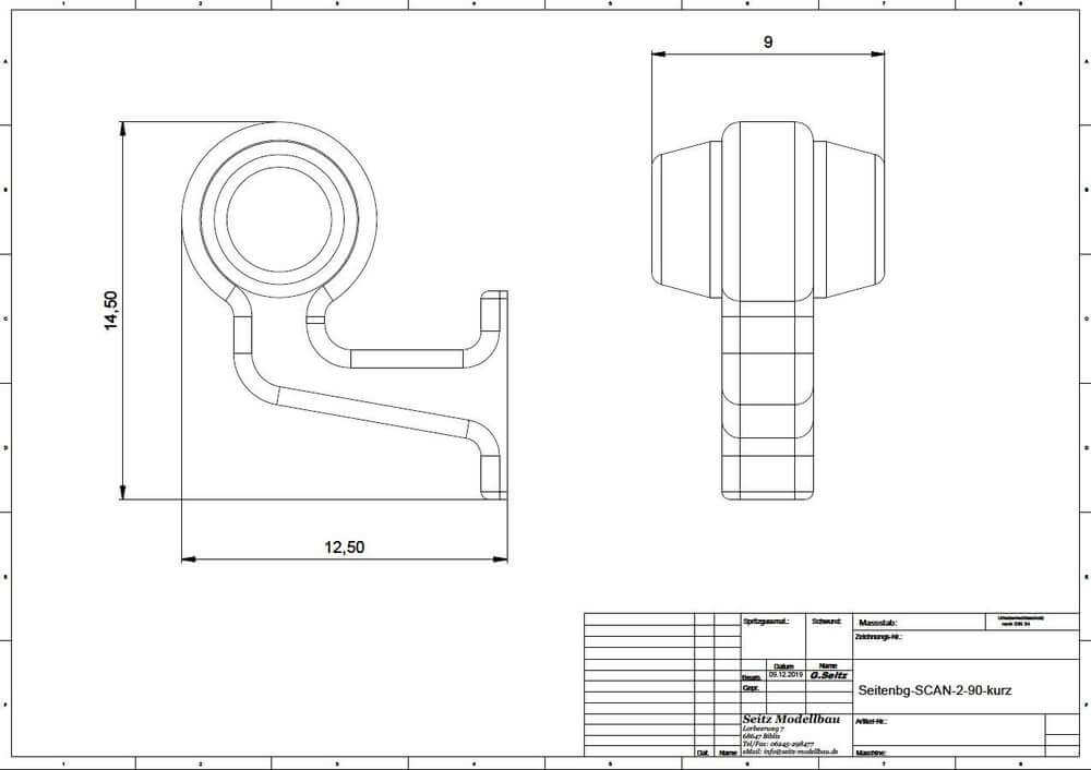 Seitenbegrenzungsleuchten V2, 90° kurz. Kunststoff, 1 Paar  