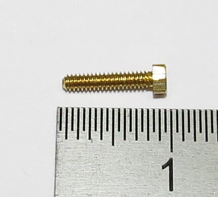 6-Kant-Modellschraube M1,6 x 8 Messing   SW 2,5mm Kopfhöhe  