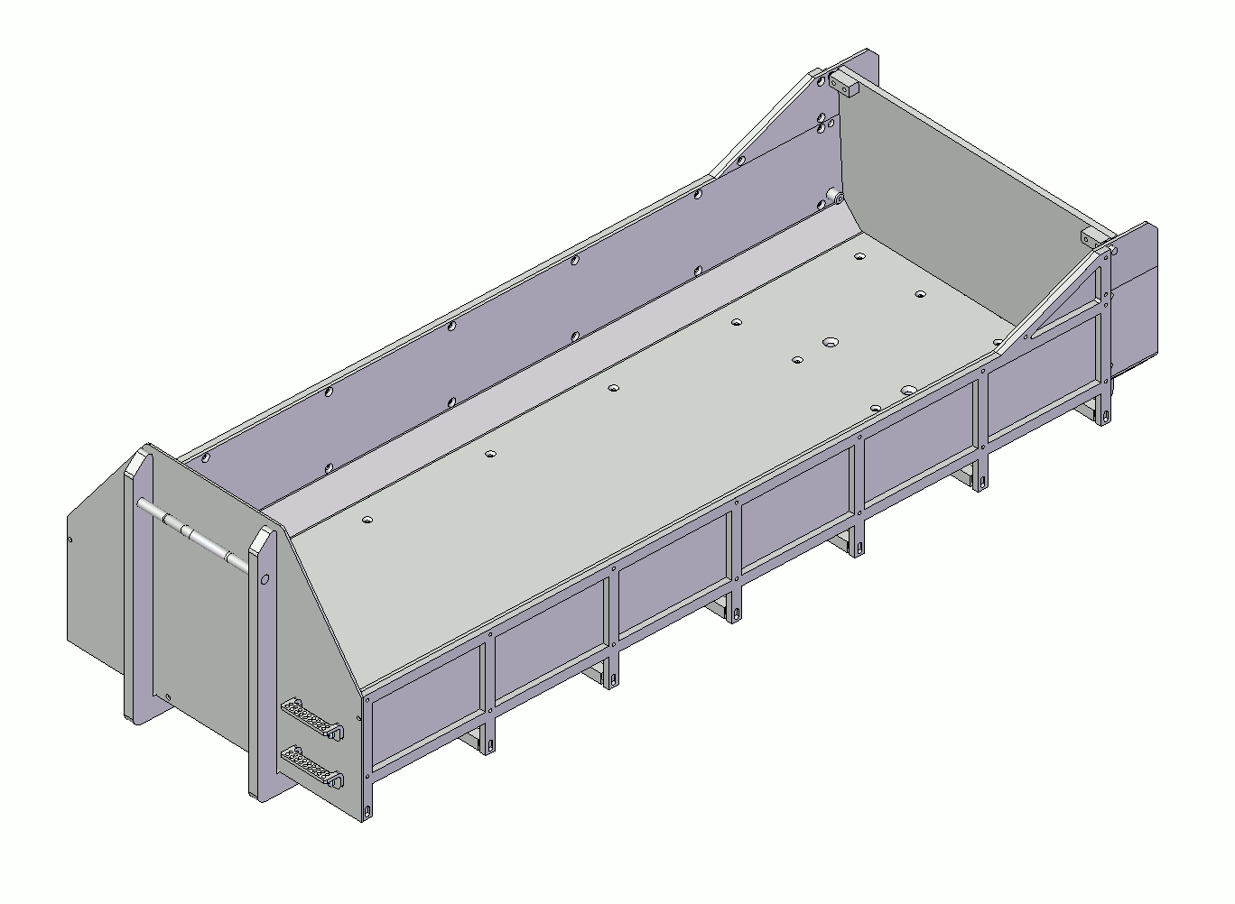 LEIMBACH flacher Abrollcontainer mit Erhöhung. WEDICO