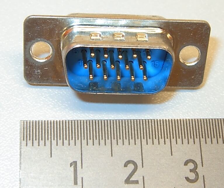 1x 15 poliger Stecker L tanschlu 3 reihig SUB D 1 6282