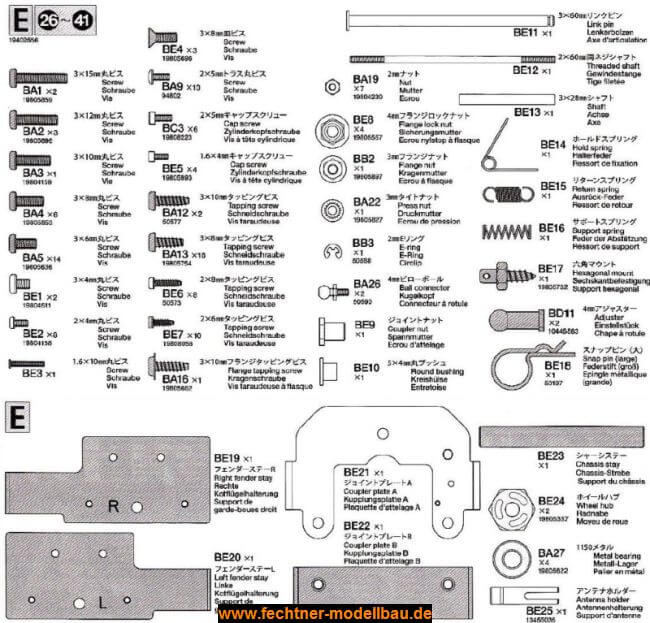 1 Metallteilebeutel E. Für ACTROS von Tamiya                