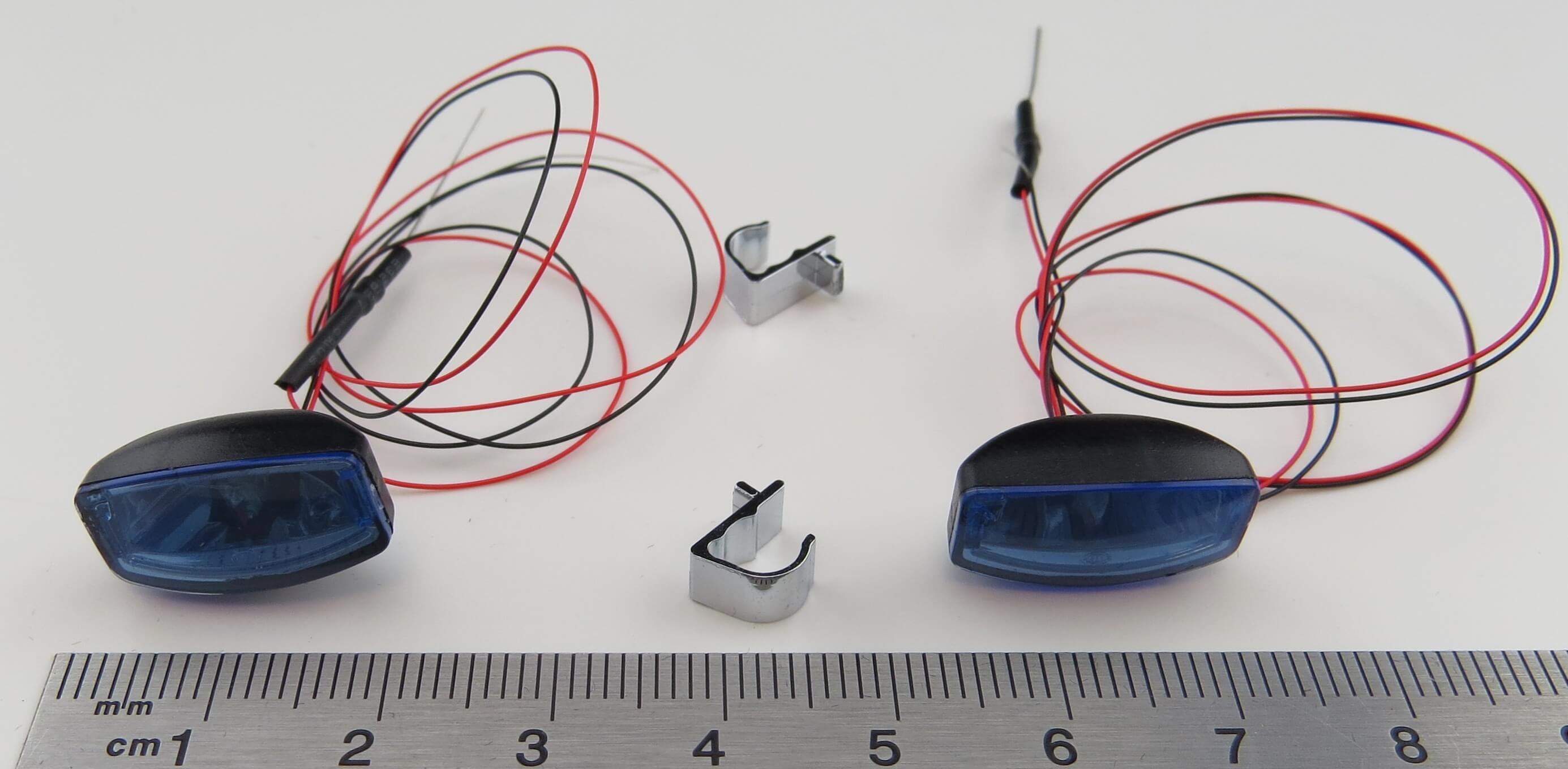 Verkerk Jumbo-Scheinwerfer blau. 2 Stück komplett montiert   Verkerk Jumbo-Scheinwerfer blau. 2 Stück komplett montiert