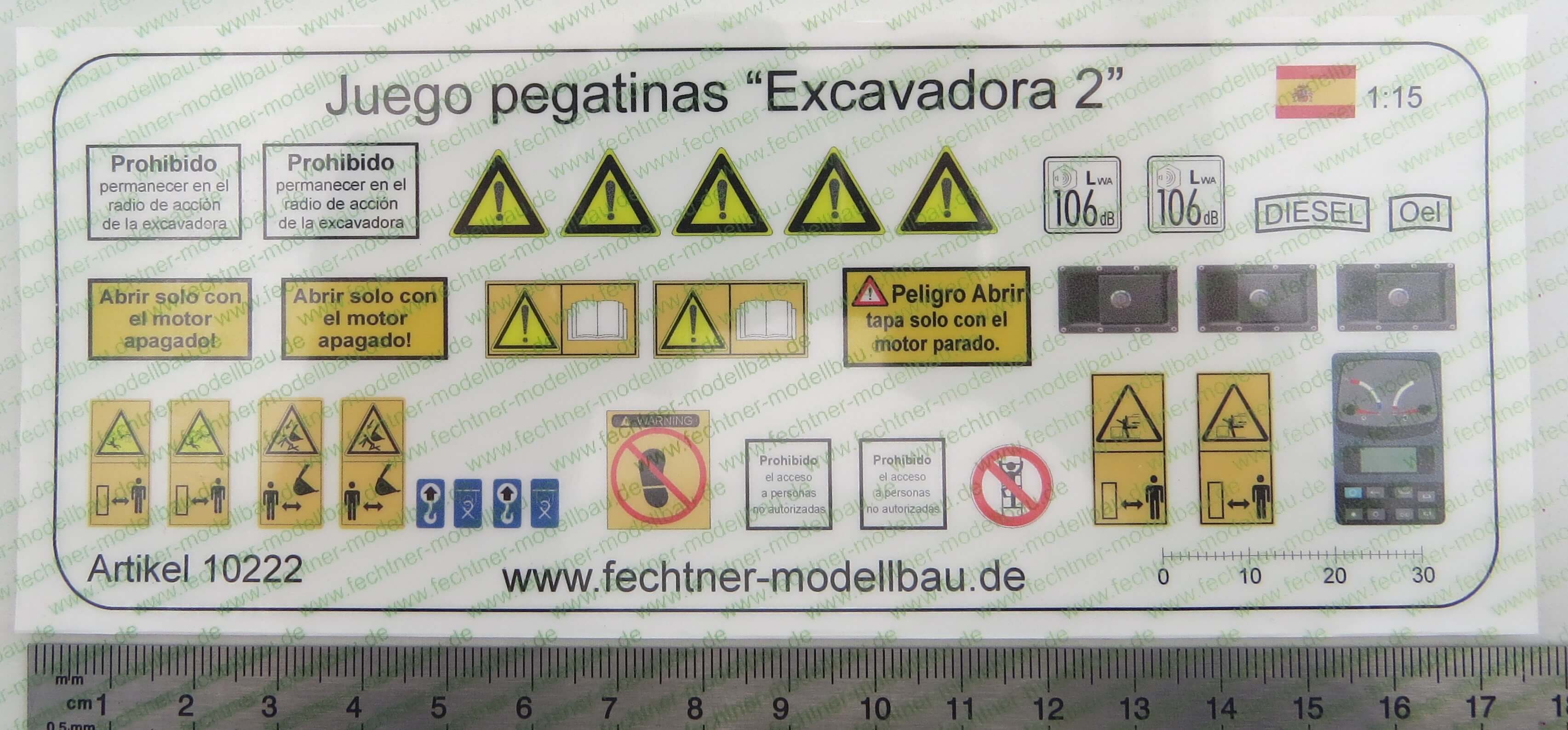 Decalbogen, Selbstklebefolie "Bagger2"   passend zu Maßstab 