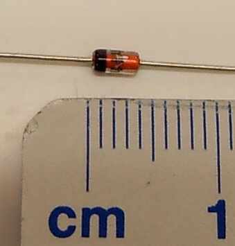 1x diode 1N4148 (DO-35, 75V). Universal small signal diode | 6881