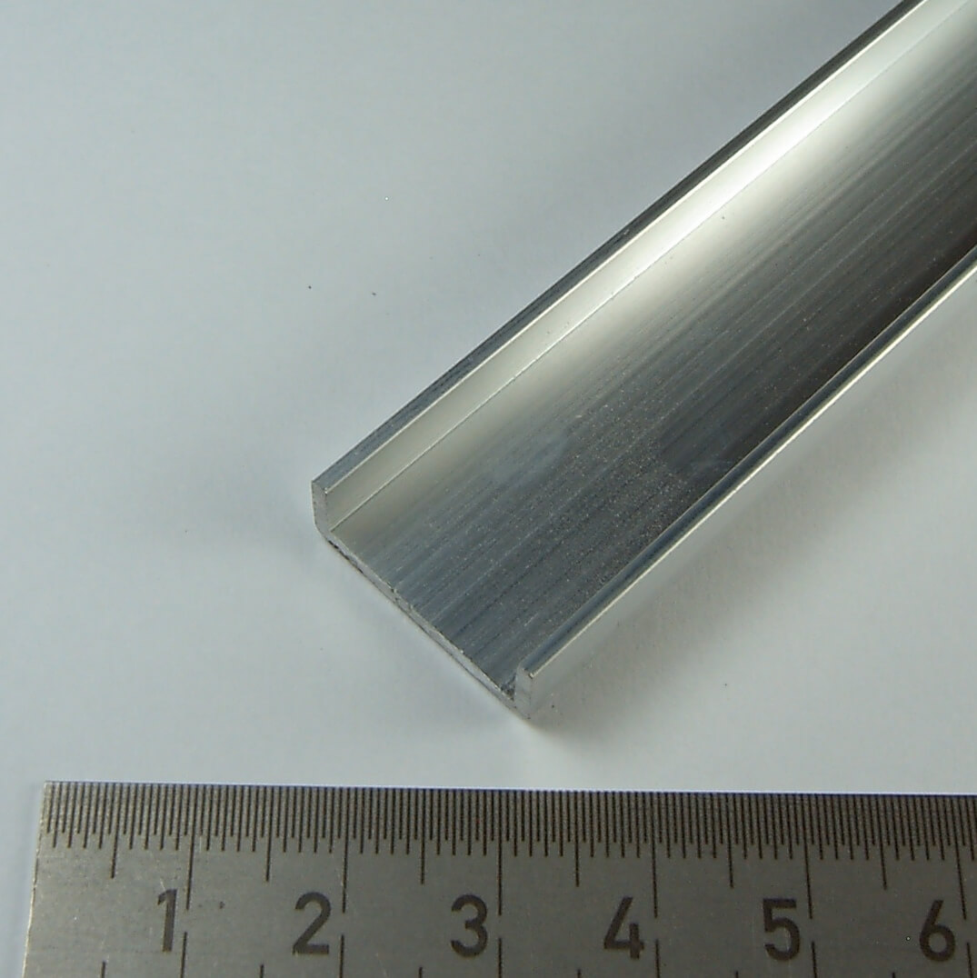 Aluminium-U-Profil, 1m lang,21x7x1,5mm  Materialstärke 1 Aluminium-U-Profil, 1m lang,21x7x1,5mm  Materialstärke