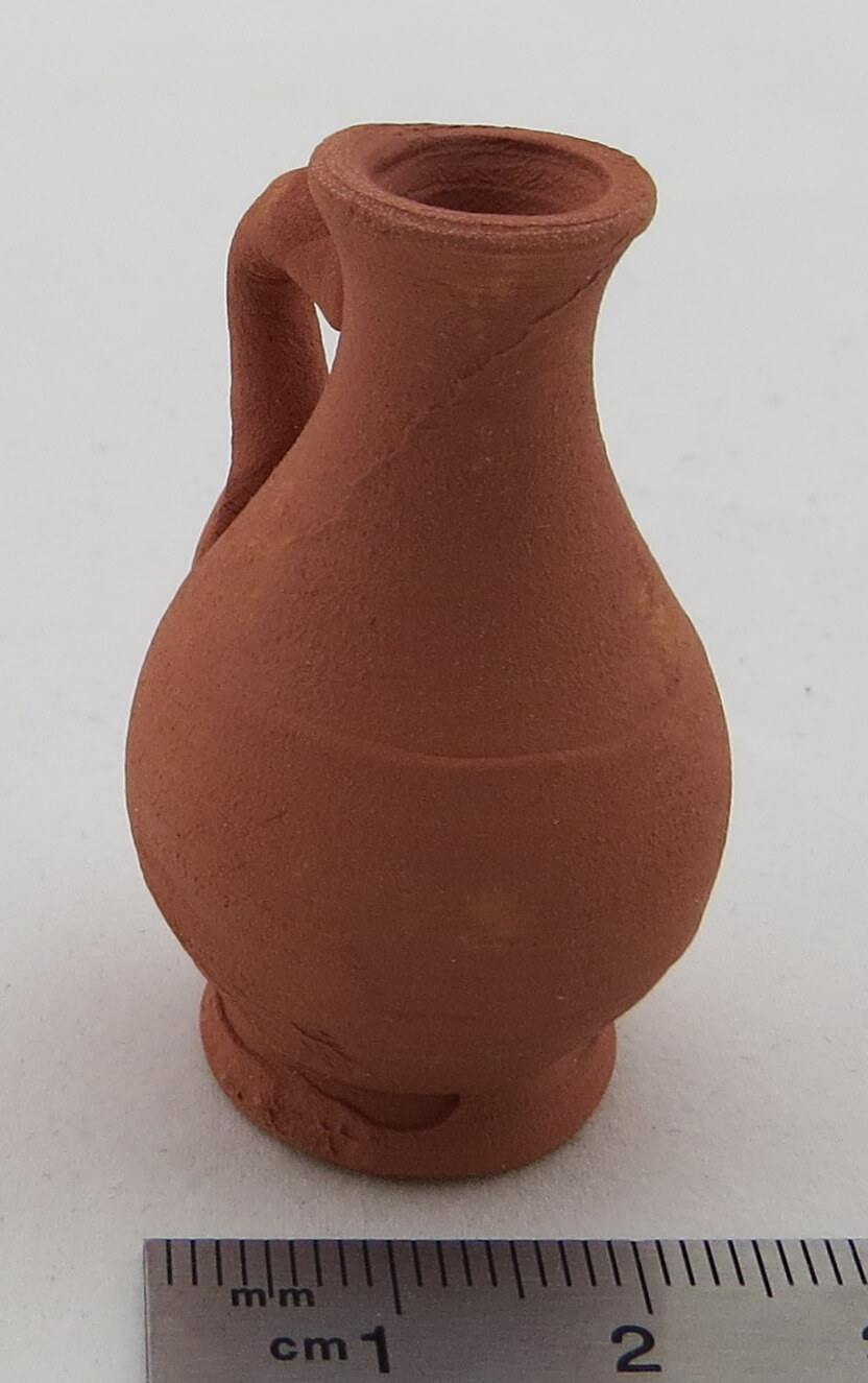 Tonkrug mit 1 Griff, 4cm hoch, schlank