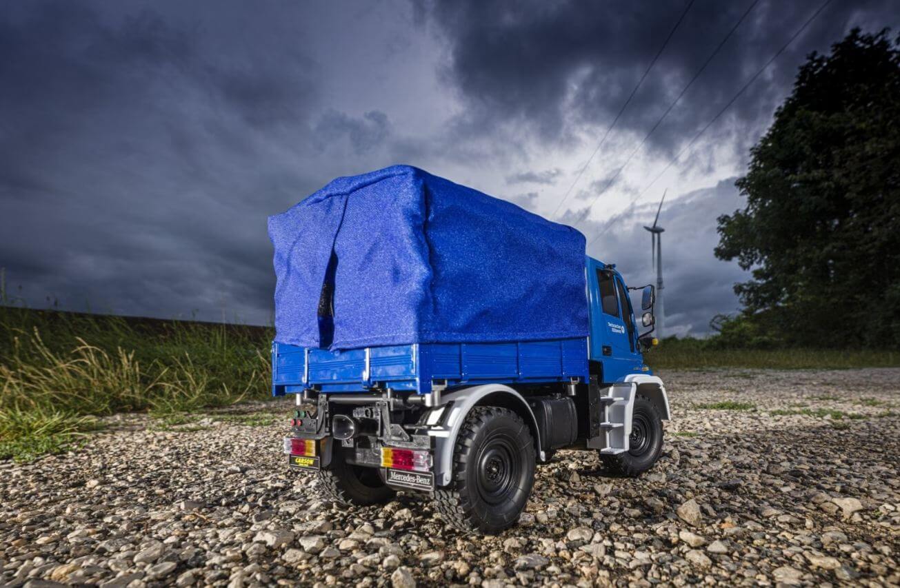 RC Mercedes Benz Unimog U300 THW, blau. Unimog mit 2,4GHz