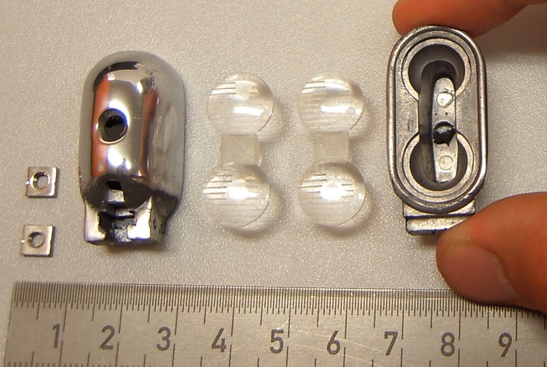 Satz Doppelscheinwerfer, Gehäuse (Alu,   poliert),          