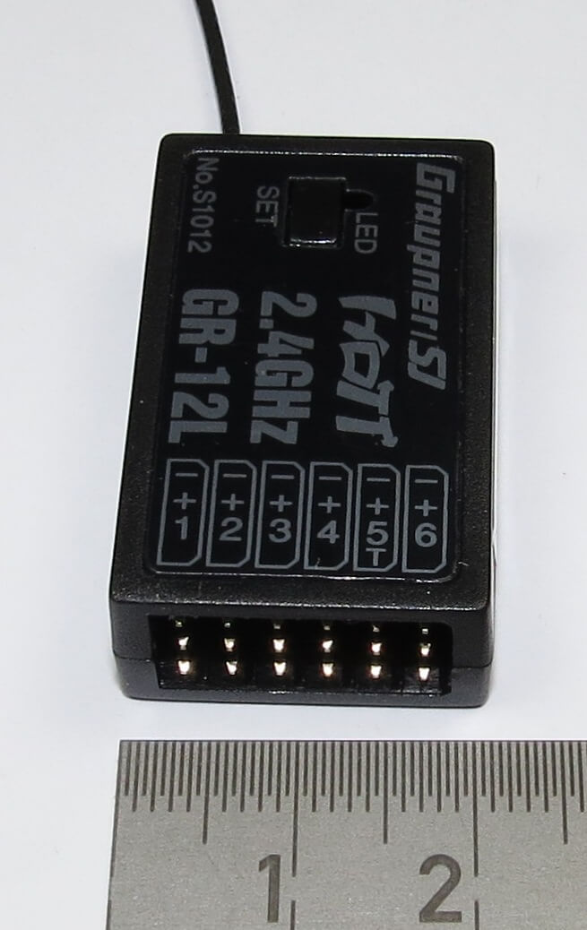 1 Graupner-Empfänger HOTT GR-12L.2,4GHz. 6-Kanal, Graupner