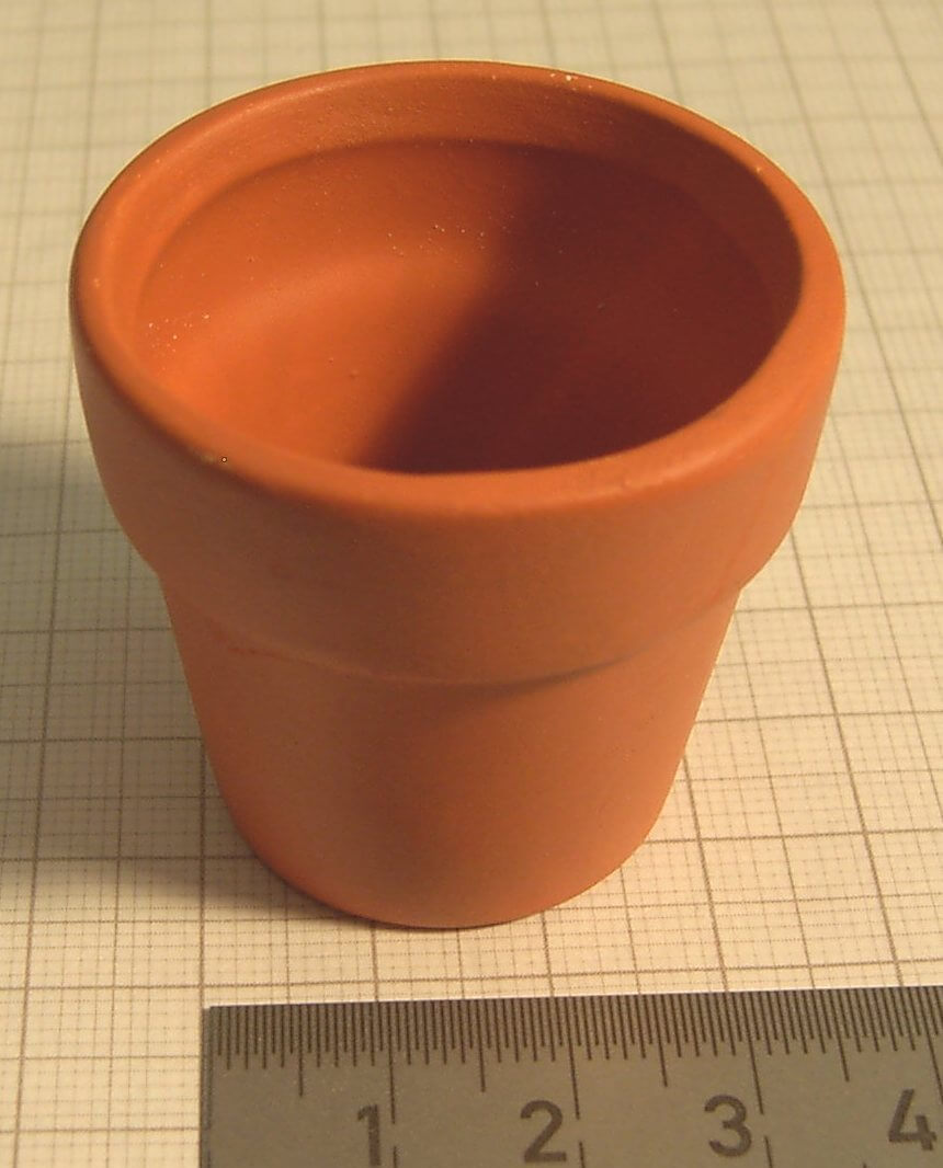 Blumentopf 4cm, mit Loch, Terracotta 1x Blumentopf 4cm, mit Loch, Terracotta